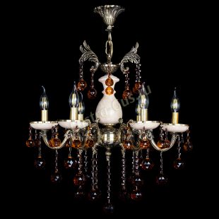  Люстра бронзовая Алфея №5 с камнем шар чайная