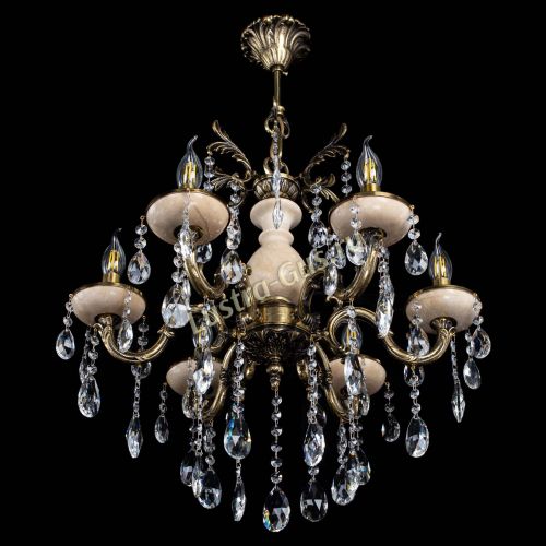 Люстра бронзовая Алфея №6 с камнем шар в Нижнем Новгороде Гусь Хрустальный