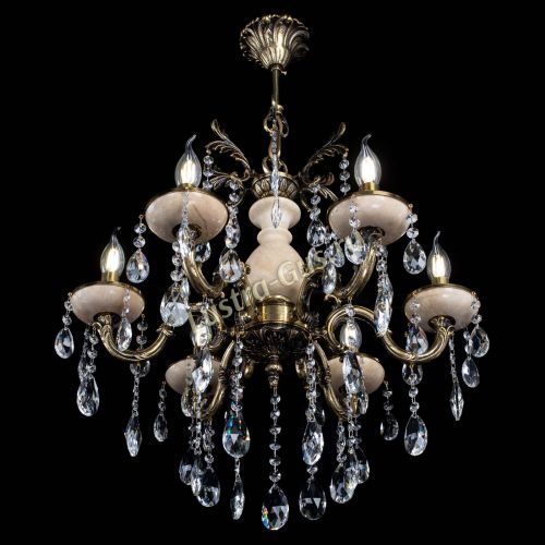 Люстра бронзовая Алфея №6 с камнем шар в Нижнем Новгороде Гусь Хрустальный