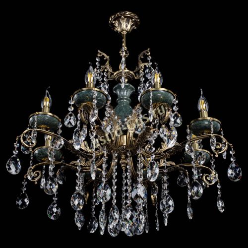 Люстра бронзовая Алфея Малахит №8 баден в Нижнем Новгороде Гусь Хрустальный