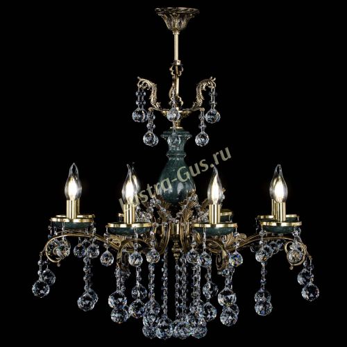 Люстра бронзовая Алфея Малахит №8 шар в Нижнем Новгороде Гусь Хрустальный