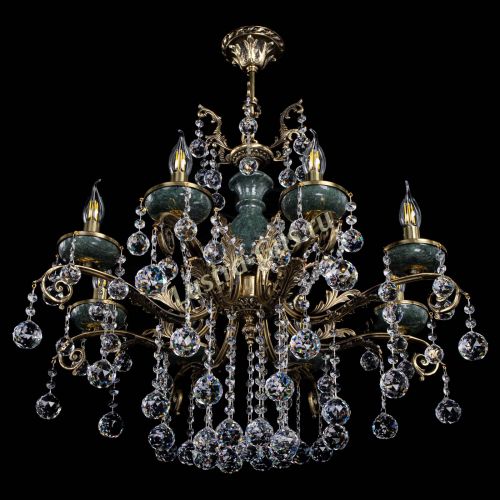 Люстра бронзовая Алфея Малахит №8 шар в Нижнем Новгороде Гусь Хрустальный