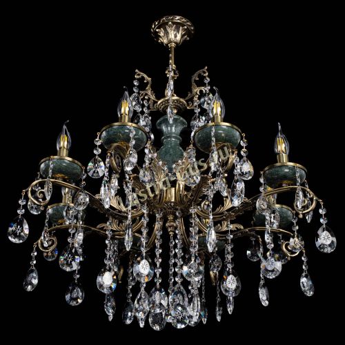 Люстра бронзовая Алфея Малахит №8 звездочка в Нижнем Новгороде Гусь Хрустальный