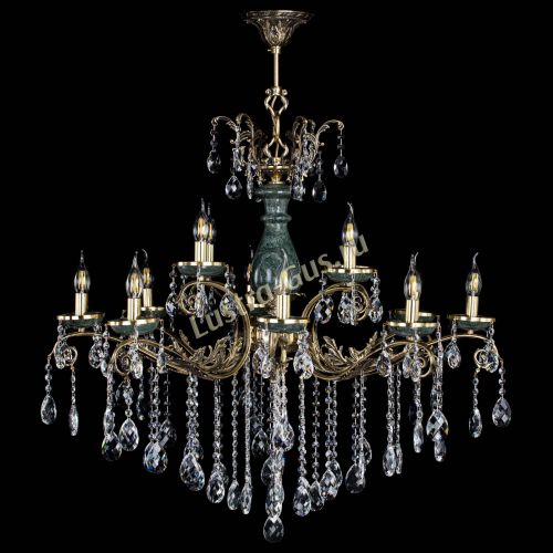 Люстра бронзовая Алфея Малахит №12 баден в Нижнем Новгороде Гусь Хрустальный