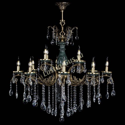 Люстра бронзовая Алфея Малахит №12 баден в Нижнем Новгороде Гусь Хрустальный