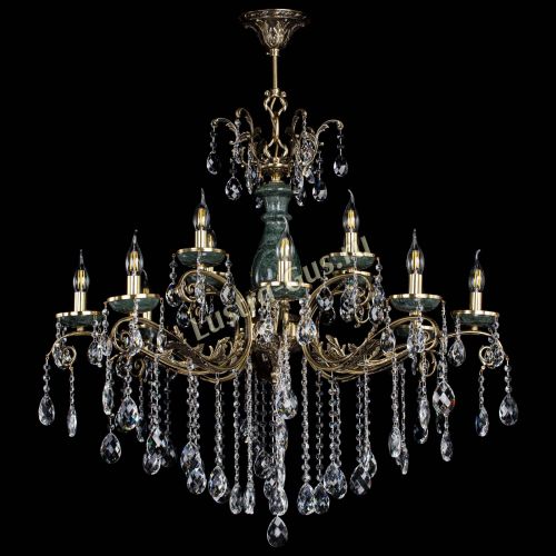 Люстра бронзовая Алфея Малахит №12 баден в Нижнем Новгороде Гусь Хрустальный