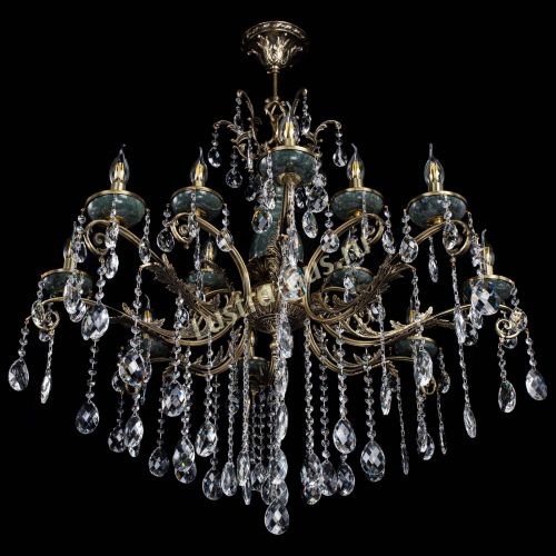 Люстра бронзовая Алфея Малахит №12 баден в Нижнем Новгороде Гусь Хрустальный