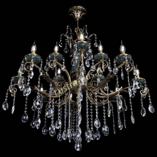 Люстра бронзовая Алфея Малахит №12 баден в Нижнем Новгороде Гусь Хрустальный