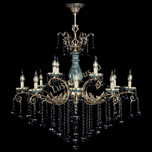 Люстра бронзовая Алфея Малахит №12 шар черная в Нижнем Новгороде Гусь Хрустальный