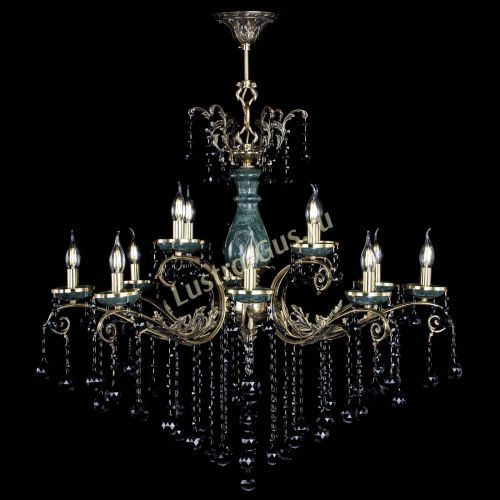 Люстра бронзовая Алфея Малахит №12 шар черная в Нижнем Новгороде Гусь Хрустальный