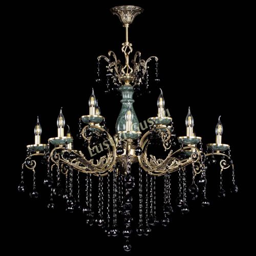 Люстра бронзовая Алфея Малахит №12 шар черная в Нижнем Новгороде Гусь Хрустальный