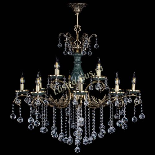 Люстра бронзовая Алфея Малахит №12 шар в Нижнем Новгороде Гусь Хрустальный