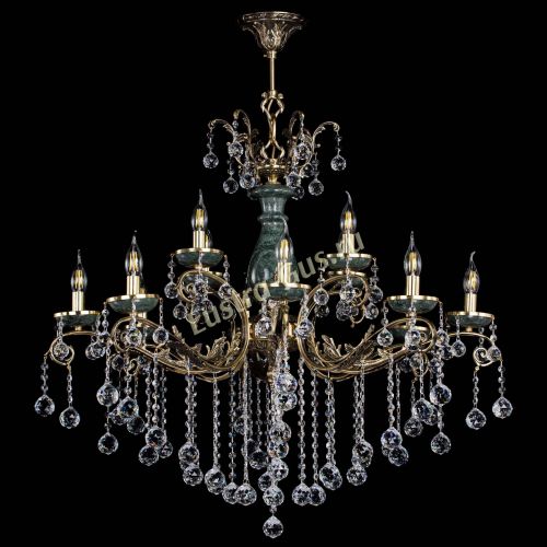 Люстра бронзовая Алфея Малахит №12 шар в Нижнем Новгороде Гусь Хрустальный