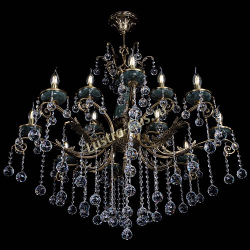 Люстра бронзовая Алфея Малахит №12 шар в Нижнем Новгороде Гусь Хрустальный