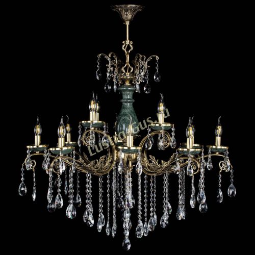 Люстра бронзовая Алфея Малахит №12 журавлик в Нижнем Новгороде Гусь Хрустальный