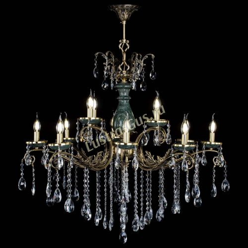 Люстра бронзовая Алфея Малахит №12 журавлик в Нижнем Новгороде Гусь Хрустальный