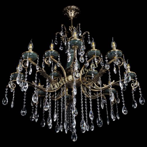 Люстра бронзовая Алфея Малахит №12 журавлик в Нижнем Новгороде Гусь Хрустальный