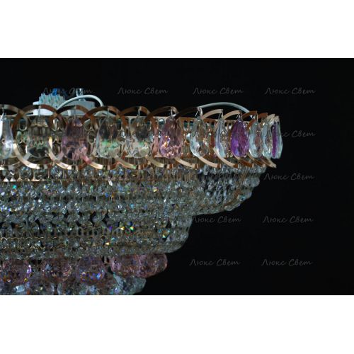 Люстра Кольцо пирамида шар 40 мм розовая в Нижнем Новгороде Гусь Хрустальный